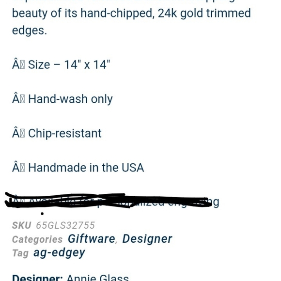 Annieglass Cake Stand - Edgey square cake stand with 24k gold trim, New - Picture 8 of 10